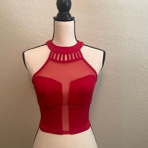 Red crop top